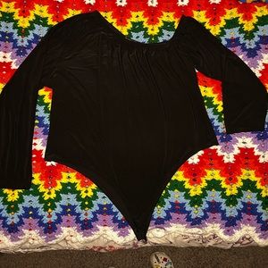 black off the shoulder body suit